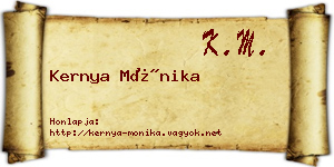 Kernya Mónika névjegykártya